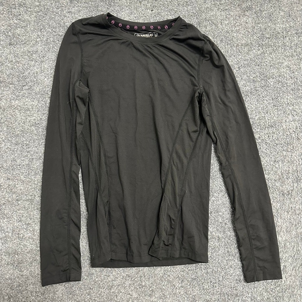Magellan Outdoors Shirt Womens Size M Black Hunt Gear Long Sleeve Athletic Mesh